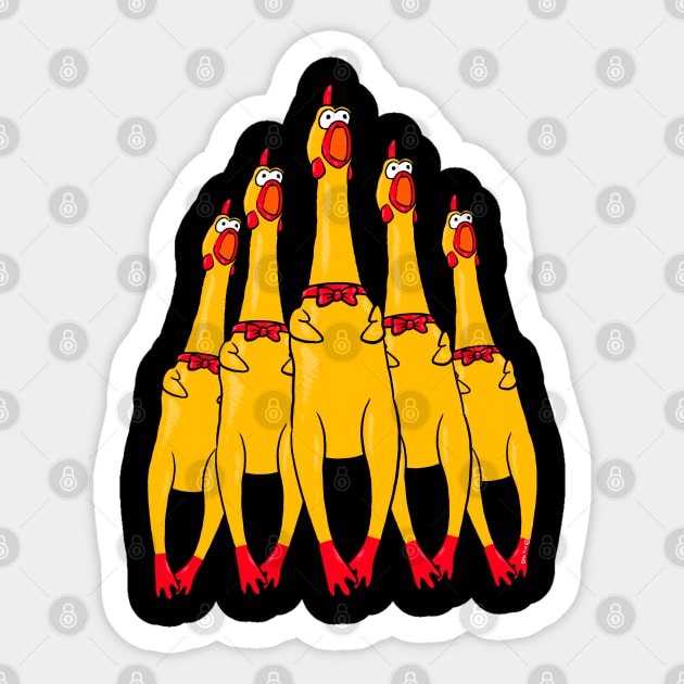 Screaming rubber chicken Sticker by Sketchy